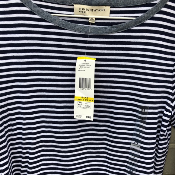 NWT Jones of NY Size M Striped Top - Picture 2 of 6